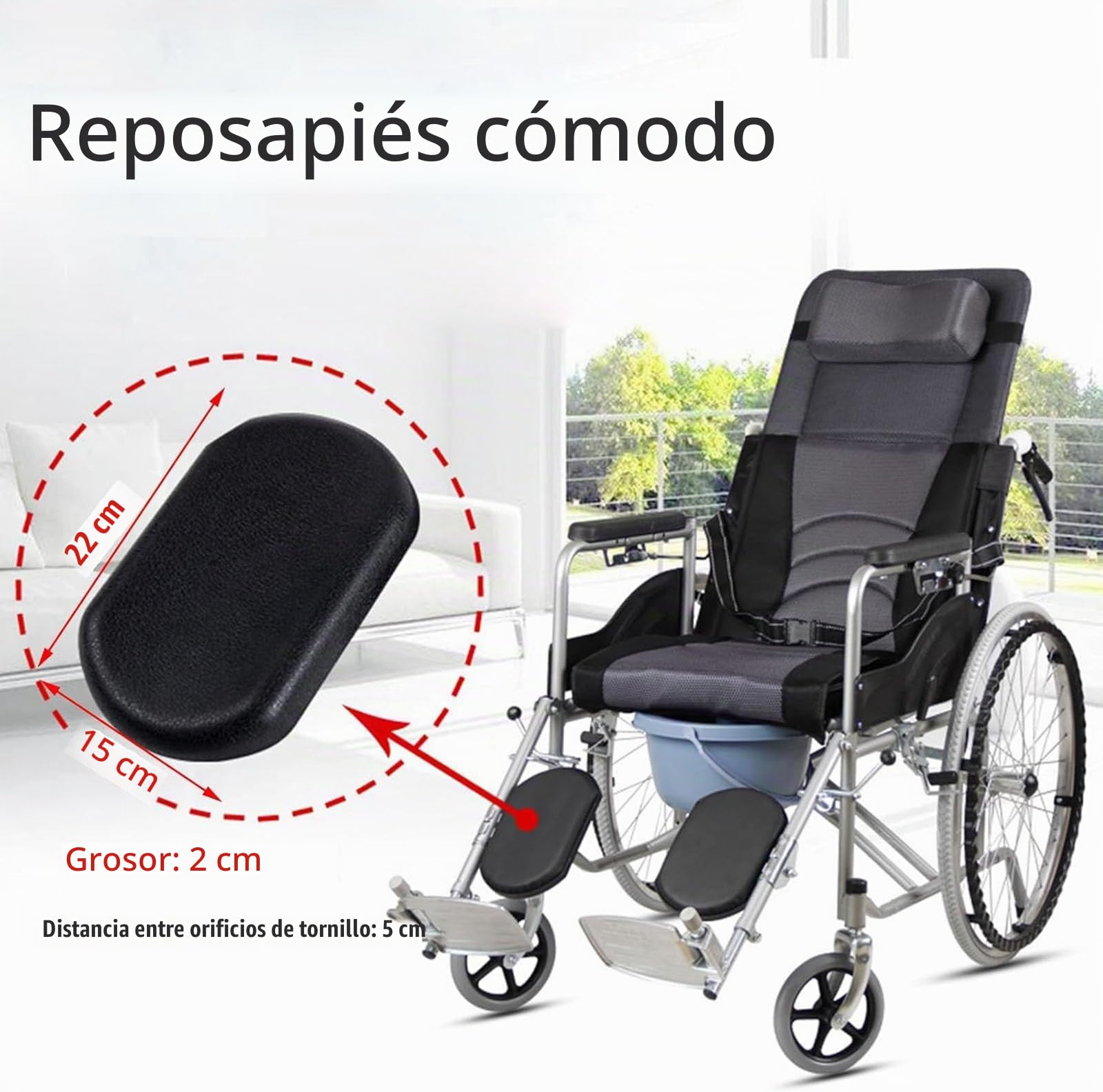 Reposapiernas Elevadores para Silla De Ruedas: Universal, Soporte De Pedal Único: 100 Kg, Fácil Limpieza, Ángulo Ajustable/90°-180°, con Reposapiés Acolchados, para Ancianos(Apair)