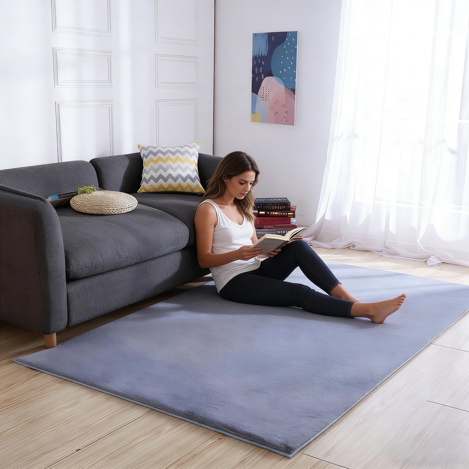 Tapis salon anti-glisse gris 90x250 cm résout le problème des sols glissants et froids
