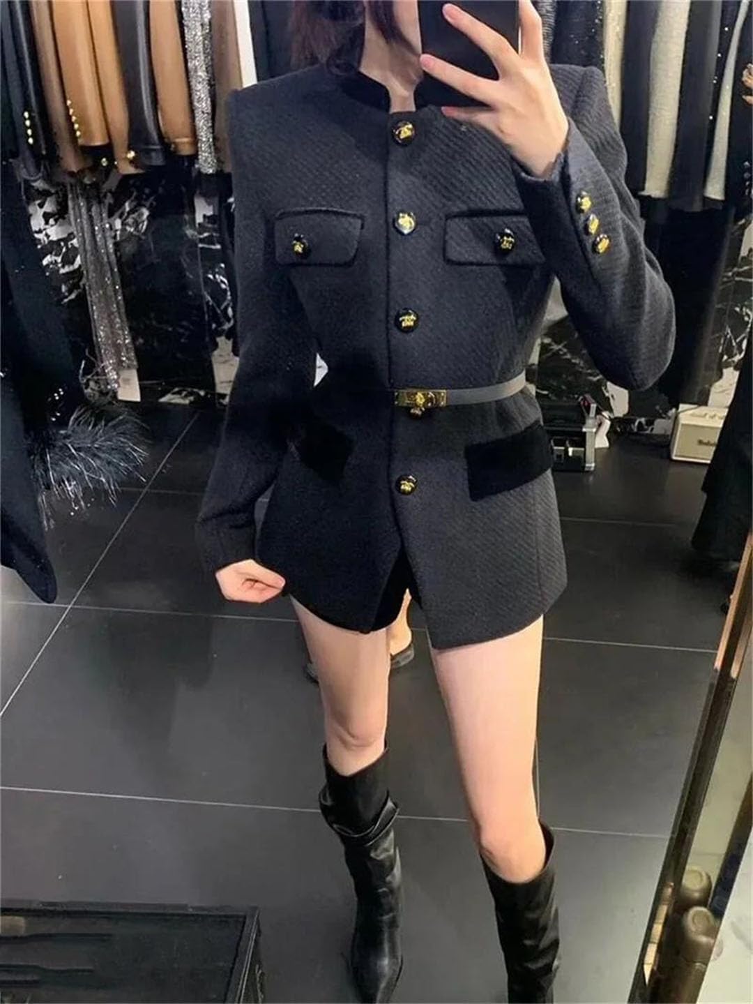 Women's Autumn Patchwork Long Sleeve Single-Breasted Office Blazer