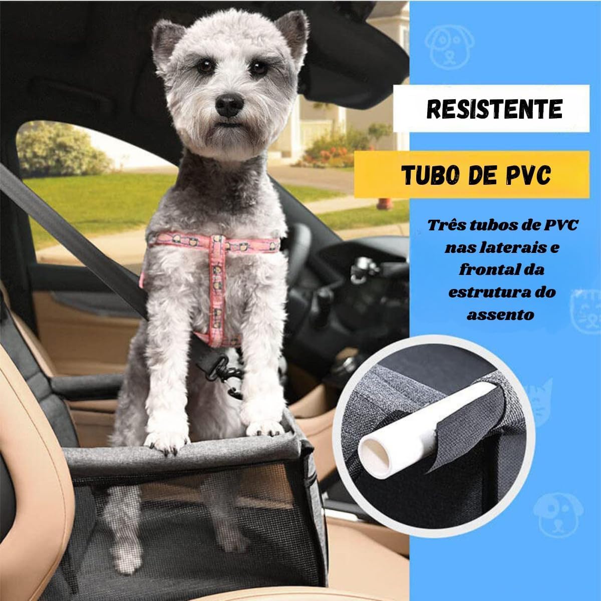 Cadeirinha assento para pet cães e gatos (Preto)