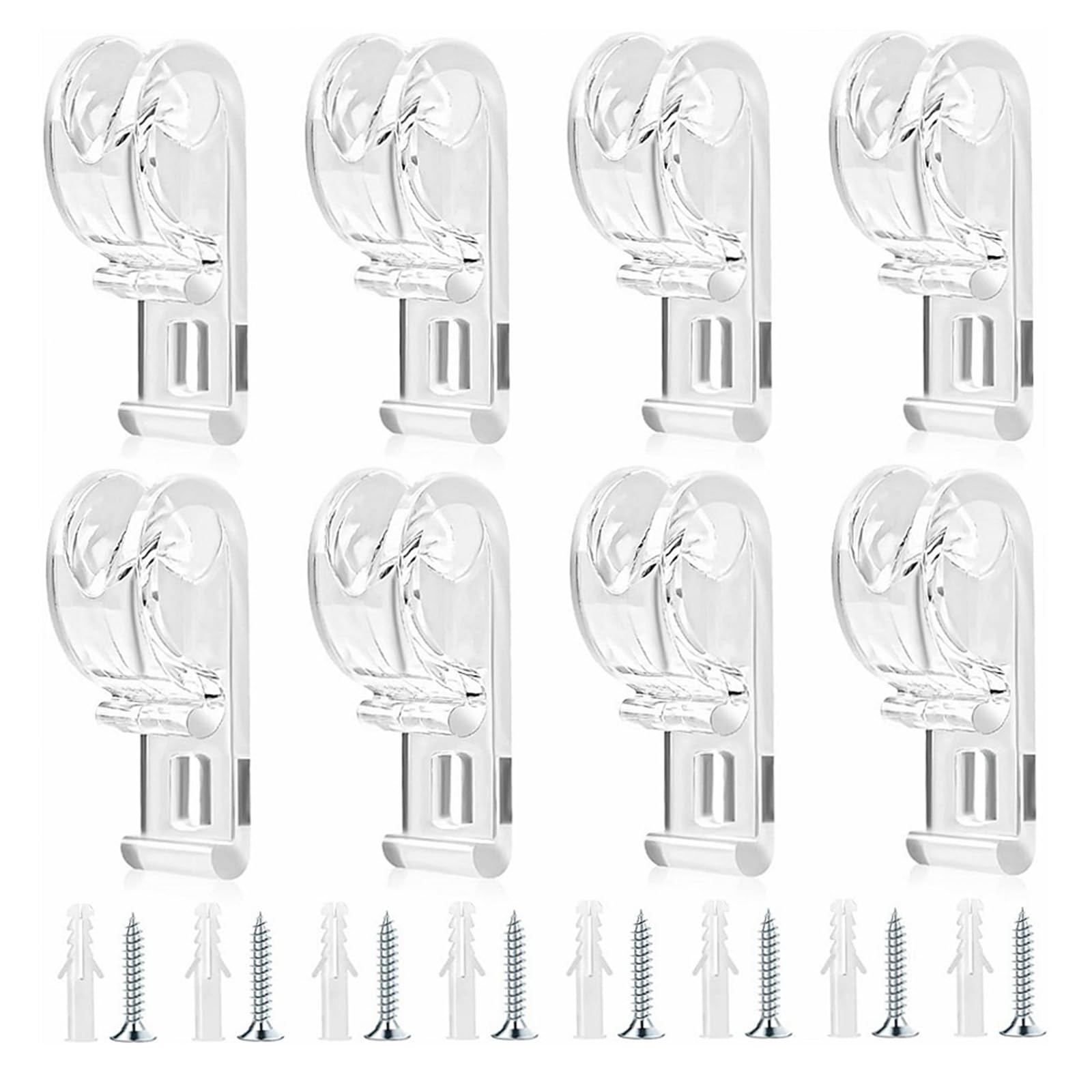 RCZRUCGE 8 Sets Roman Blind P Clip,Roman Blind Clips with 8 Screws and 8 Plastic Pillars, Blind Cord Safety Device for Blinds