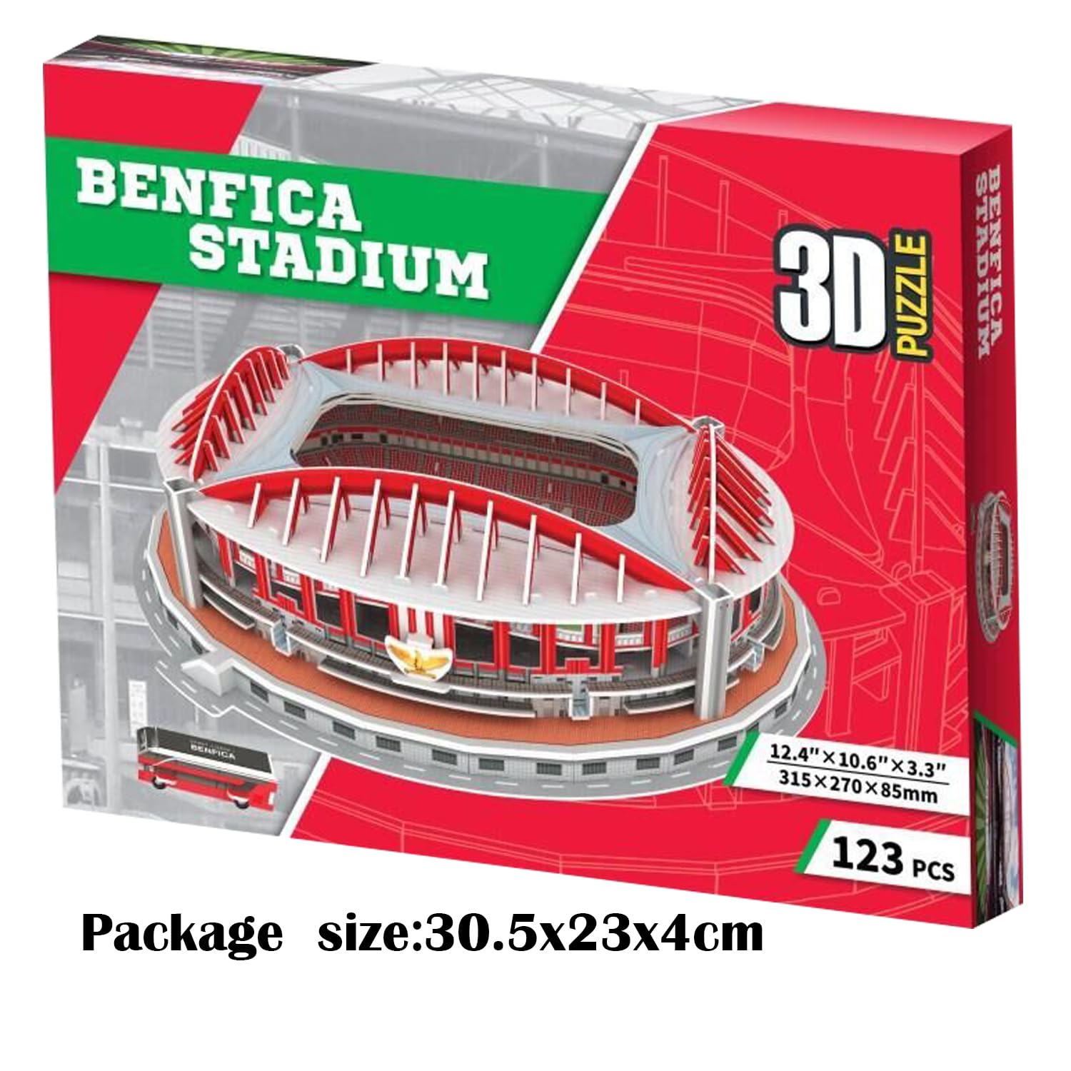 Georgie Porgy 3D Football Stadium Puzzle Toy DIY Building Model Kits Construction Sets (Benfica Stadium 123 Pieces) - Image 4