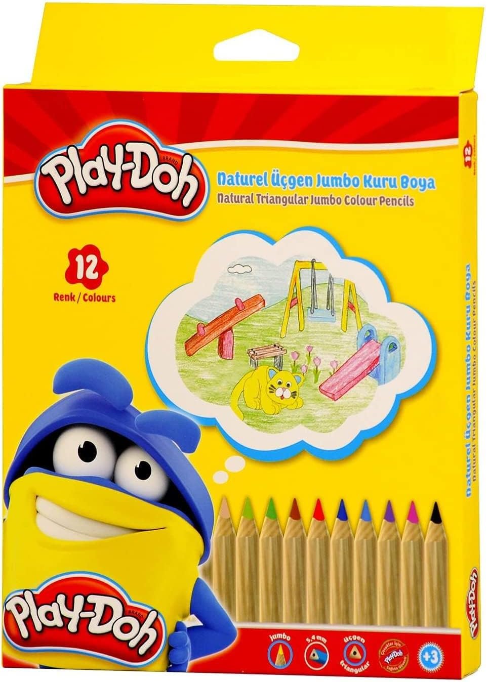 PLAY-DOH KURUBOYA NATUREL JUMBO 12 RENK