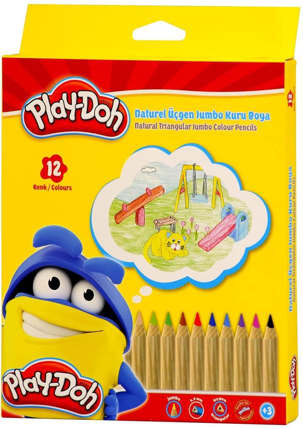 Play-Doh Kuruboya Naturel Jumbo 12 Renk