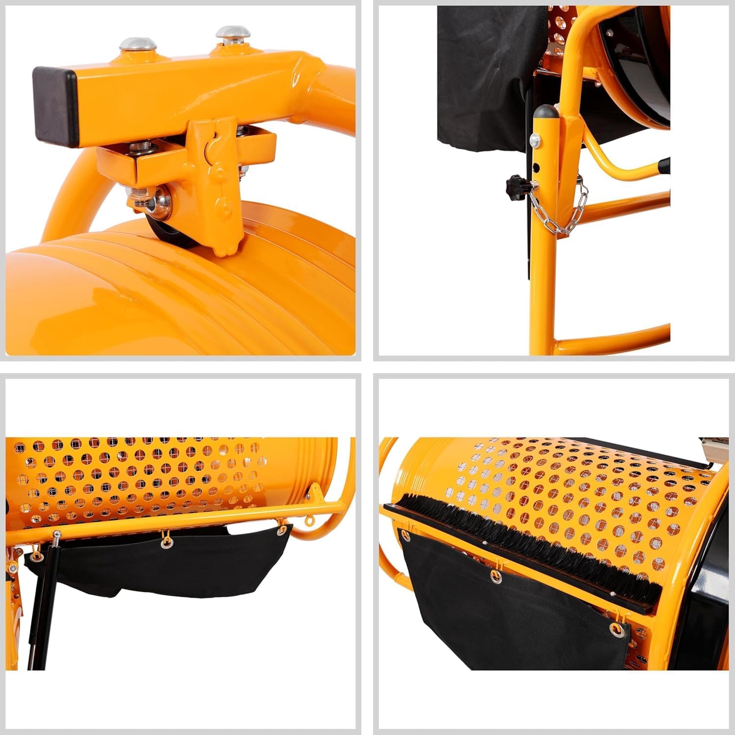 360W Electric Rotary Soil Sieve Machine Foldable Power Sifter for Gravel, Soil & Sand, 110V/60Hz - Portable with Wheels and Handle Ø 14.6" Drum,ETL Certified