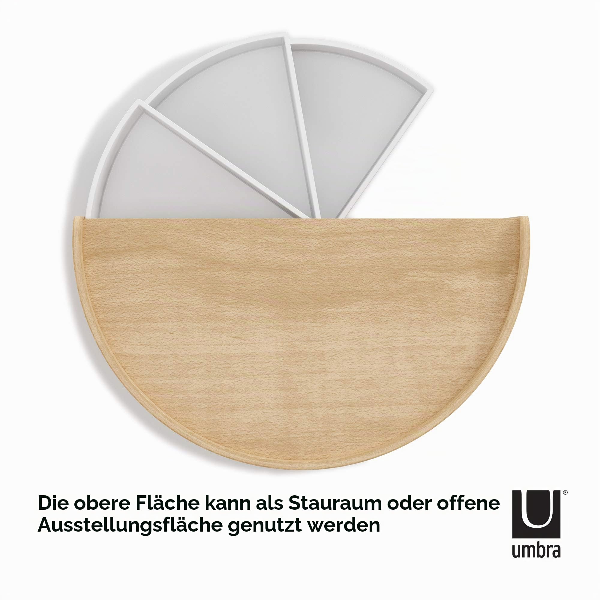 Umbra Moona Schmuckkästchen, 3 Drehbare Schubfächer, Weiss/Natur