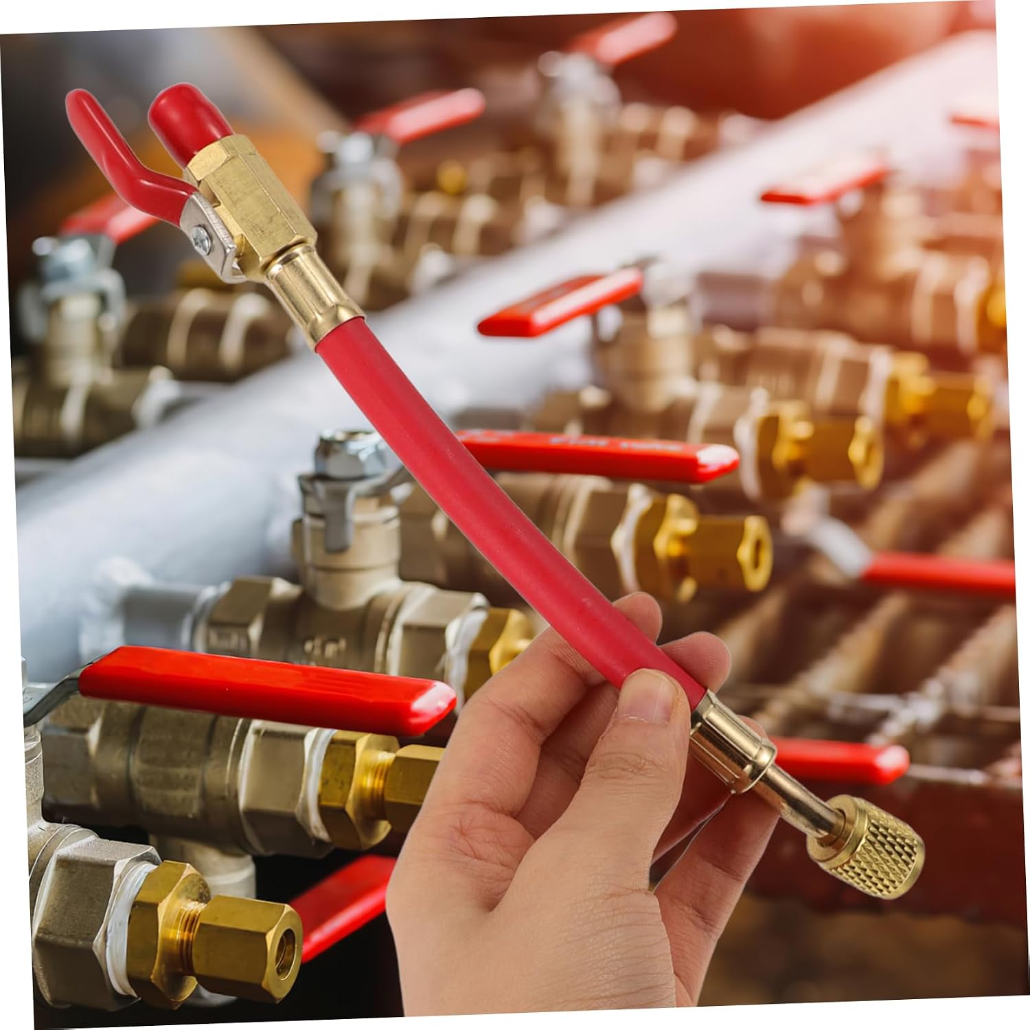 3Pcs Hvac Charging Hose with Ball Valves High Pressure Resistant Red Yellow for Maintenance Tools Refrigeration