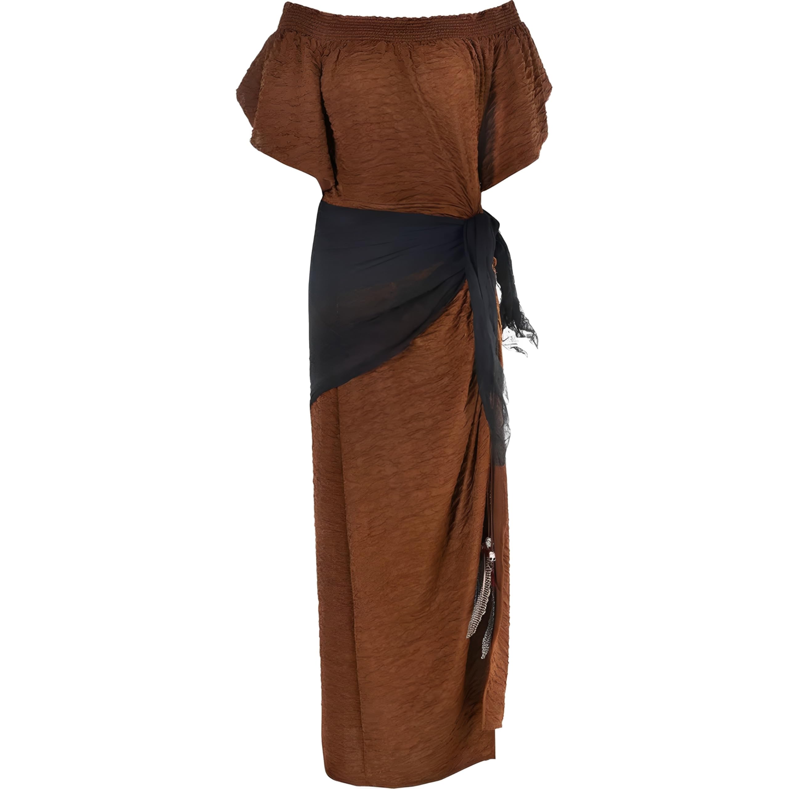 brown witch dress Black Corset asymmetric sleeveless fairy witch dress main image 1