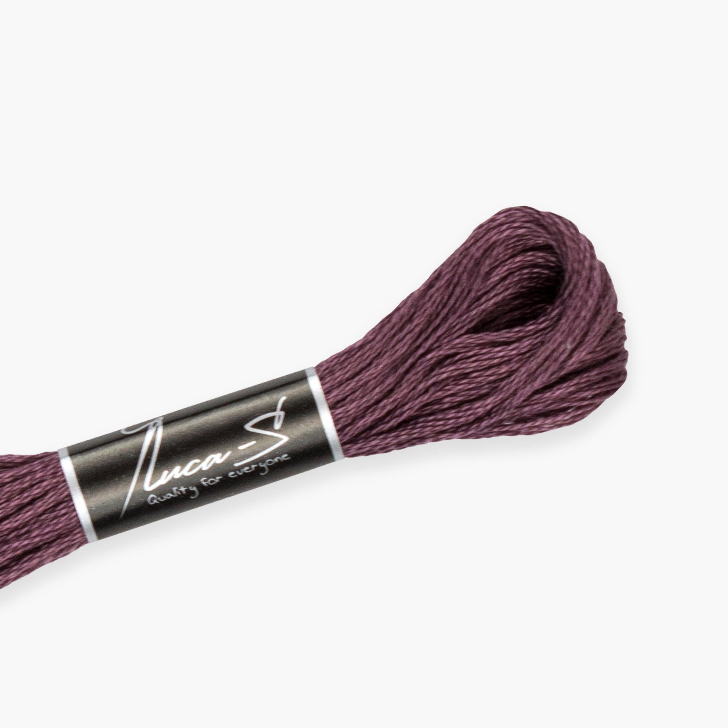 12 Pack of Premium Embroidery Thread Luca-S, 100% Giza Cotton, Oeko TEX Certified Stranded Cotton - 99 / DMC 3740 / Anchor 873 — image 1