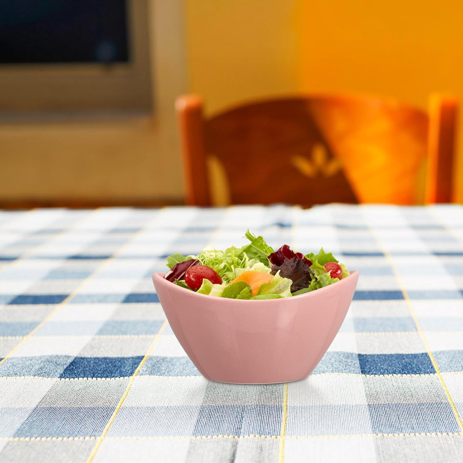 2pcs Pink Small Ceramic Salad and Rice Bowls Multi-function Soup Bowls for Home Kitchen Dining and Food Serving