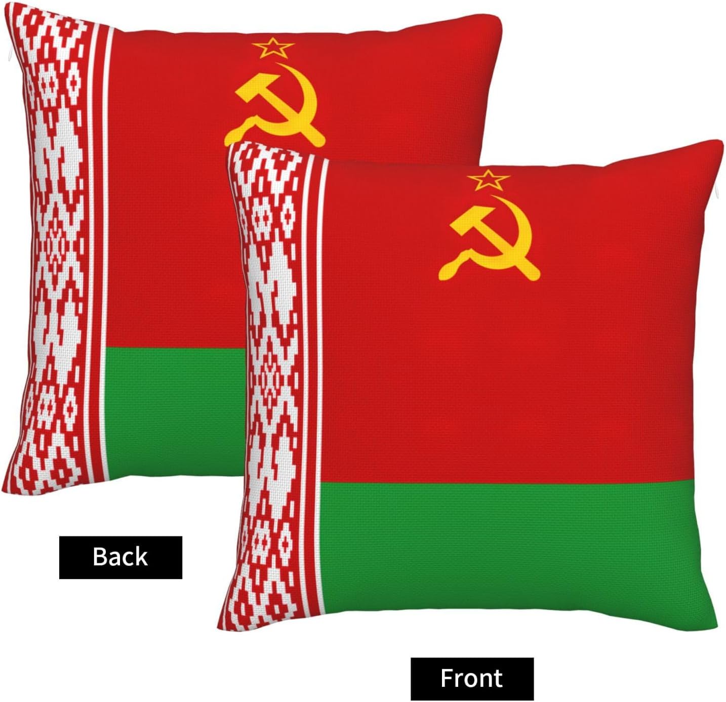 Flag of Belarus Imitation Linen Pillowcase -2 Sets, Fashionable Home Decoration, Used for Sofas, Gardens, beds