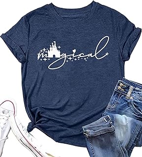 Magical Shirt for Women Magic Kingdom Tshirt Cute Castle Graphic Tees Family Vacation Shirts Short Sleeve Casual Tops