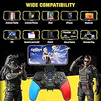 Vista 2 de Joso Wireless Mobile Gaming Controller for iPhone, Android, iPad, Tablet, PC, Phone Controller with Phone Clip Supports Cloud Game, COD Mobile
