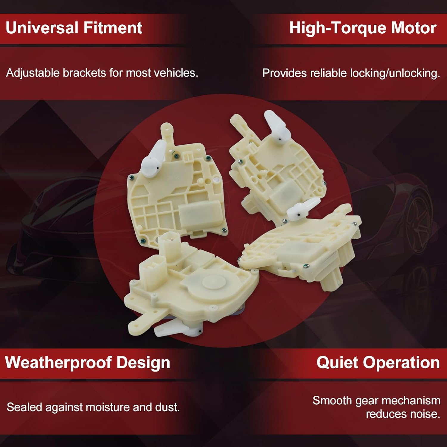 4PCS Power Door Lock Actuator Set for 1999 2000 2001 2002 Honda Accord -Front Left & Right Rear Left & Right Replacement for 72655S84A01, 72615S84A11, 72155S84A11, 72115S84A01
