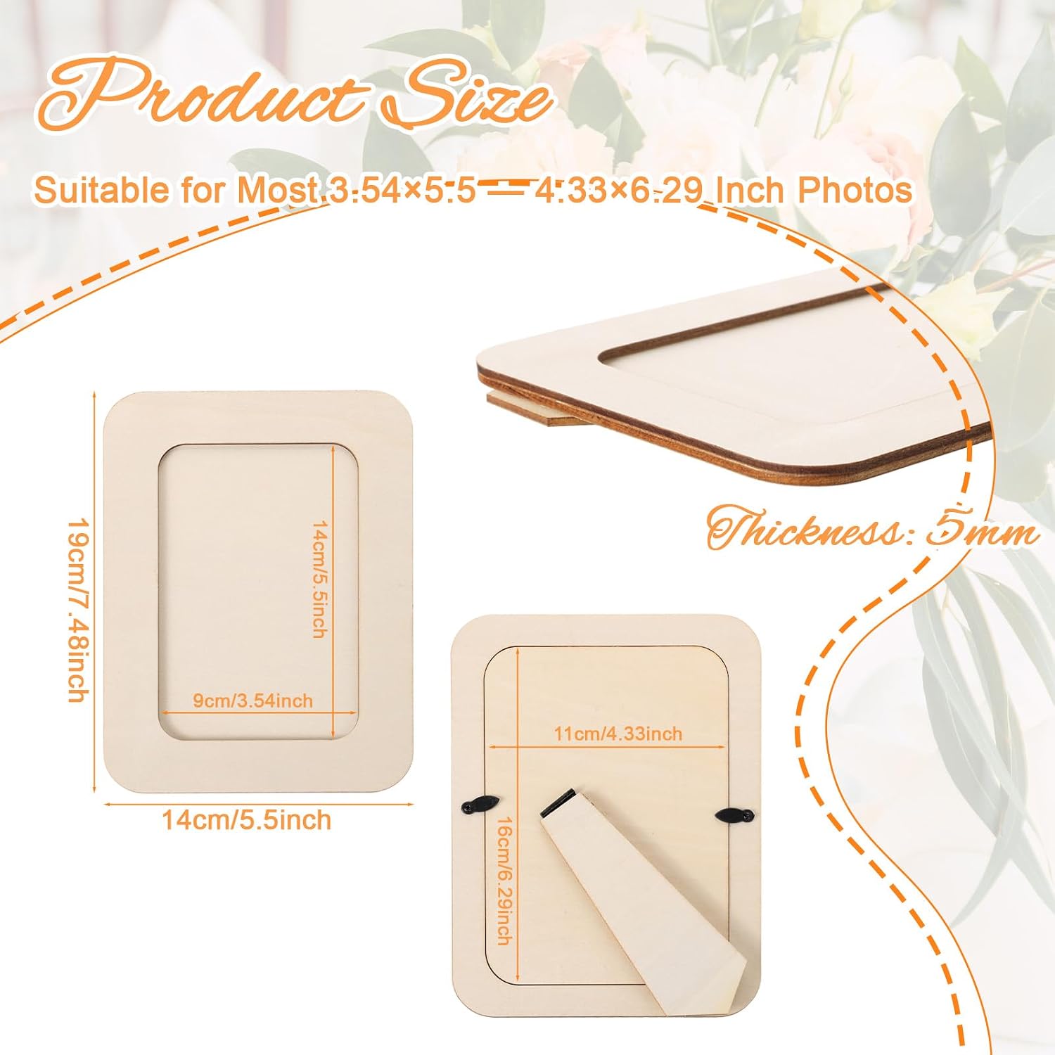 Wooden Picture Frames for Crafts 30 Pcs DIY Wood Frame Bulk for 4x6 Photos