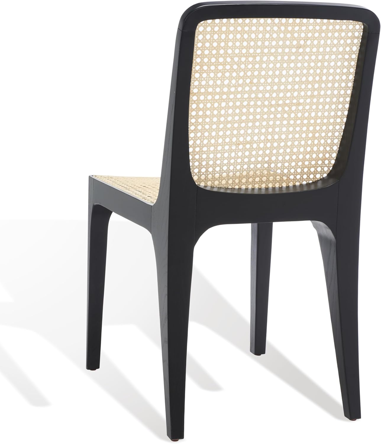 SAFAVIEH Couture Collection Frank Tropical Coastal Black/Natural Rattan Dining Chair Set of 2