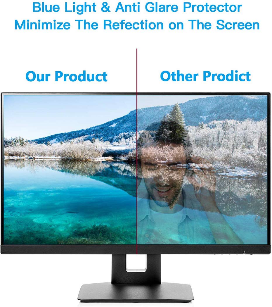 Antyniebieskie światło folia ochronna na ekran komputera antyodblaskowy filtr folia ochrona oczu osłona ekranu telewizora do LCD, LED, OLED i QLED HDTV, 22"/510 mm * 33 mm