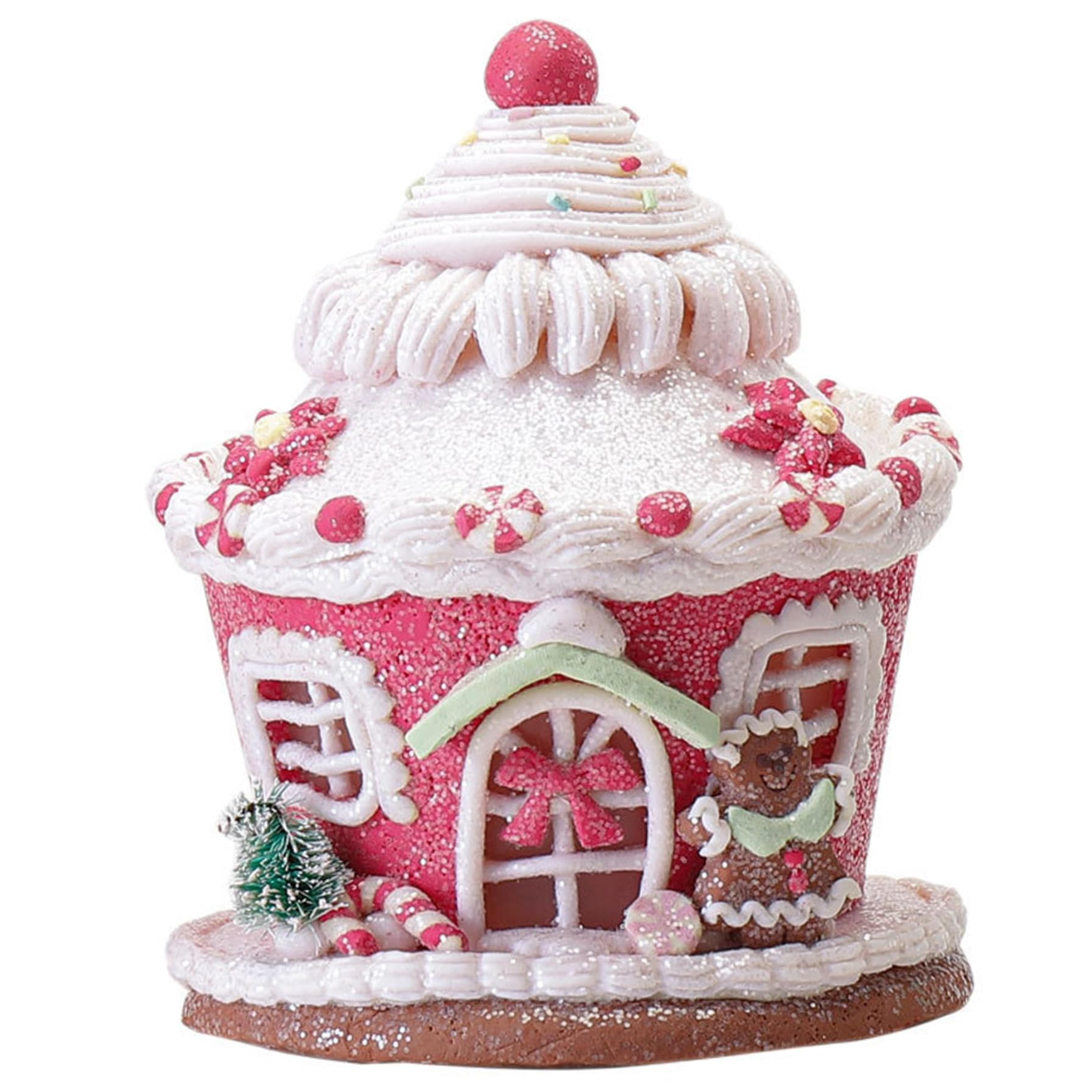 Fkngcp Light Gingerbread House Up Vibrant Cartoon Christmas Gingerbread House Decor Christmas Decorations For Home Tabletop Showcase, No Battery, Style2