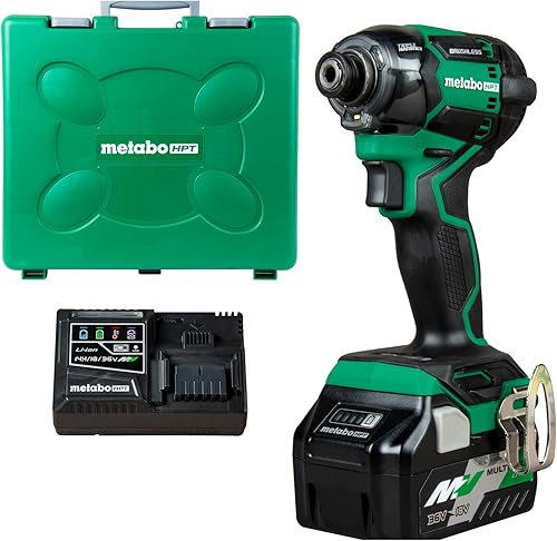 Metabo HPT 36V MultiVolt™ Kit de controlador de impacto de martillo triple inalámbrico BOLT, controlador de impacto de alto torque con estuche, 2