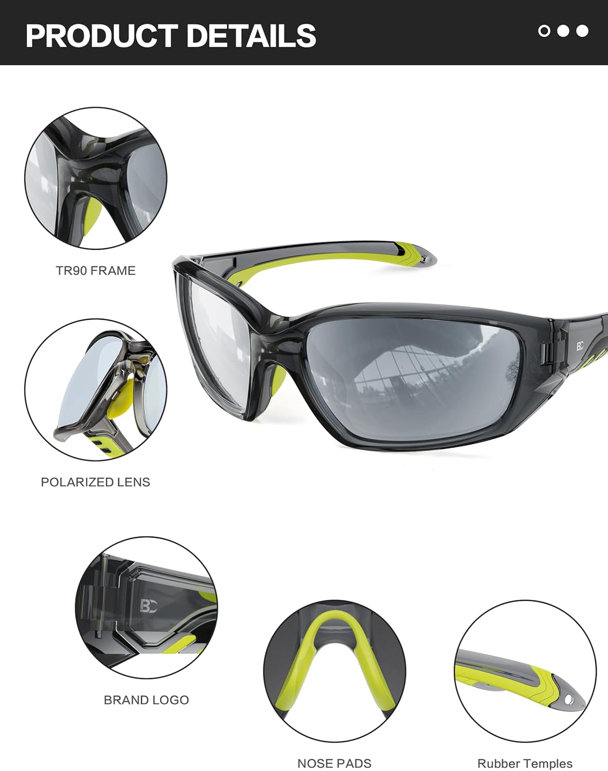 BIRCEN Sport Polarized Sunglasses for Men - Women:UV Protection Shades for Fishing Driving Cycling Running - Image 4