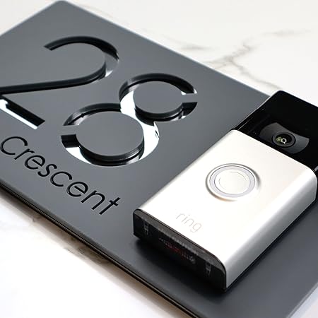 Ring Doorbell Mount Personalized Nest/ing Plate & House Sign - Matt Black 3D Laser Cut Acrylic (300x160mm) Nest Ring - Foto 10