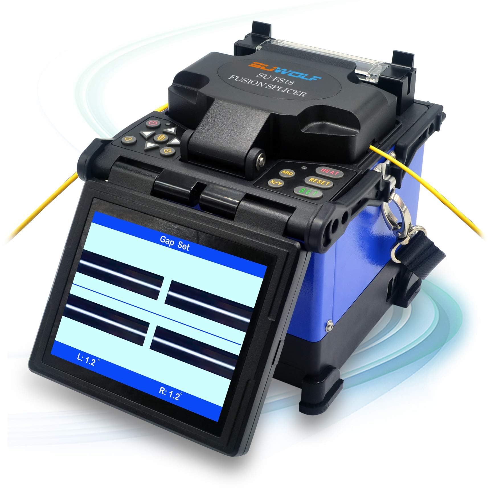 5" LCD de alta precisión Soldador Fibra óptica/Fibra Opitcal Fusion Splicer para fibras SM, MM, NZ-DS y EDF con fibra óptica (SU-FS18-5)
