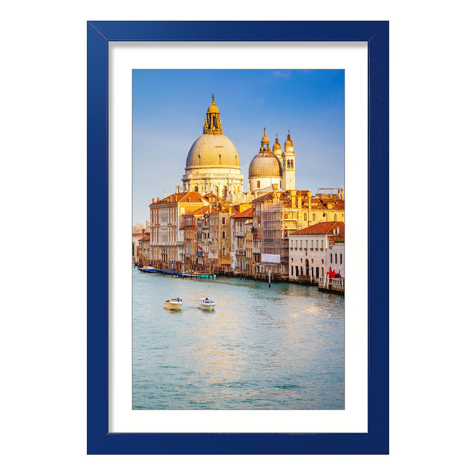 wyooxoo 13x19 Picture Frame Made of Solid Wood Photo Frames Display Pictures 11x17 with Mat or 13x19 Without Mat Colorful Frame For Wall or Tabletop Display,Dark blue