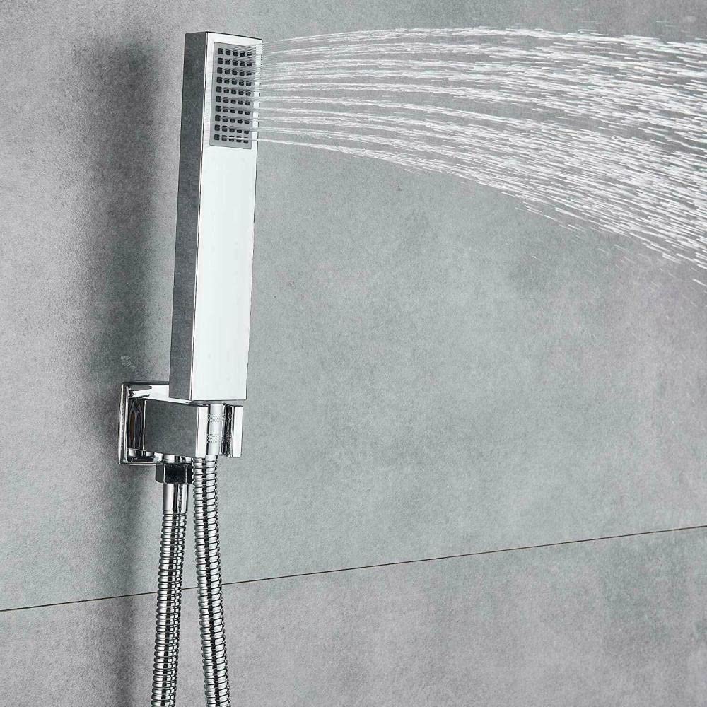 Termostatyczny zestaw prysznicowy z prysznicem LED, system masażu z zaworem, kran 12 cali (8 cali)