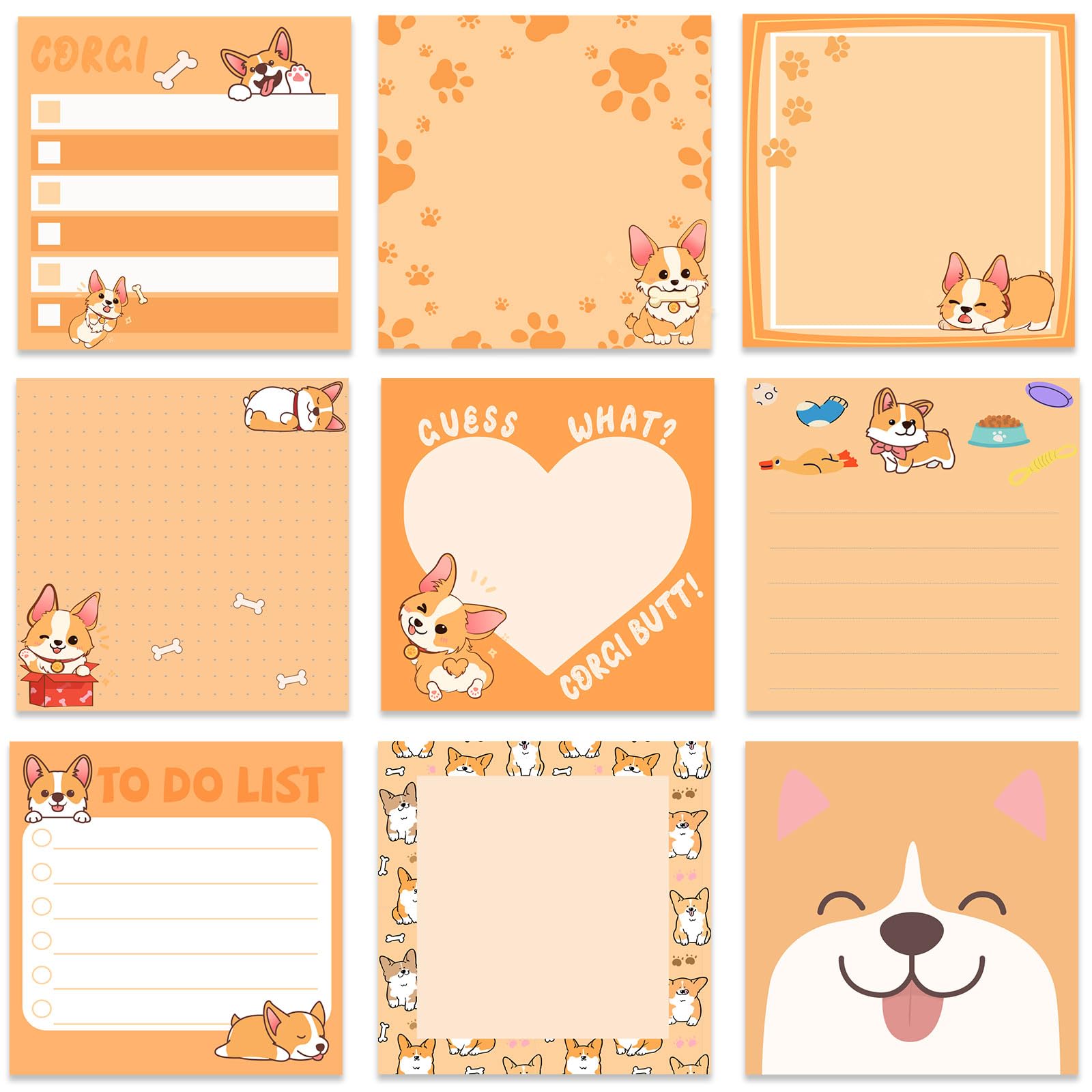 9 Pads Cute Sticky Notes Cartoon Animal Self Stick Notepads 3x3 Inches - View #7