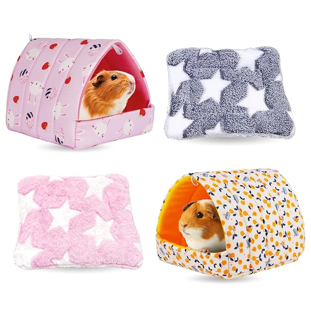 Pluvyze 2 Pcs Cama Cobaya Conejo Cama Hamster Ca-ma Cobayas Invierno Invierno para Animales Pequeños Lavable…