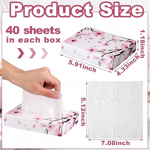 Miniatura 3 de 24 paquetes de 960 hojas de pañuelos faciales desechables para automóvil, cajas faciales de viaje para automóvil, cajas suaves de acuarela de 2
