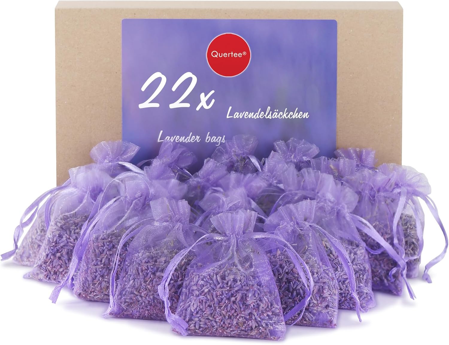 Quertee 22x6g Sachet de Lavande comme Sachet parfumé avec de la Lavande
