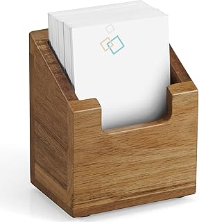 ISHU 大容量 名刺スタンドナチュラル 名刺入れ 木製 ウッド名刺ホルダー 名刺ケース カードディスプレイスタンド オフィス ギフト カード立て 名刺フォルダ（アカシア 木目） 縦向き