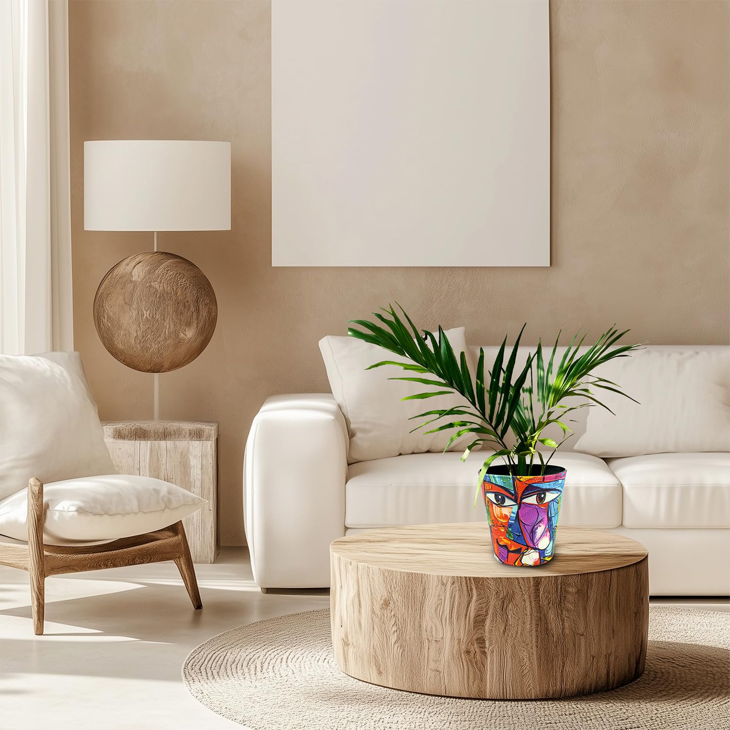 Septe Maison Deluxe – Vaso Decorativo da Interno ed Esterno in Ecopelle Lavabile – Design Moderno e Resistente – Ø18,5xH18 cm – Complemento d’Arredo Elegante per Casa e Giardino(Pablo)