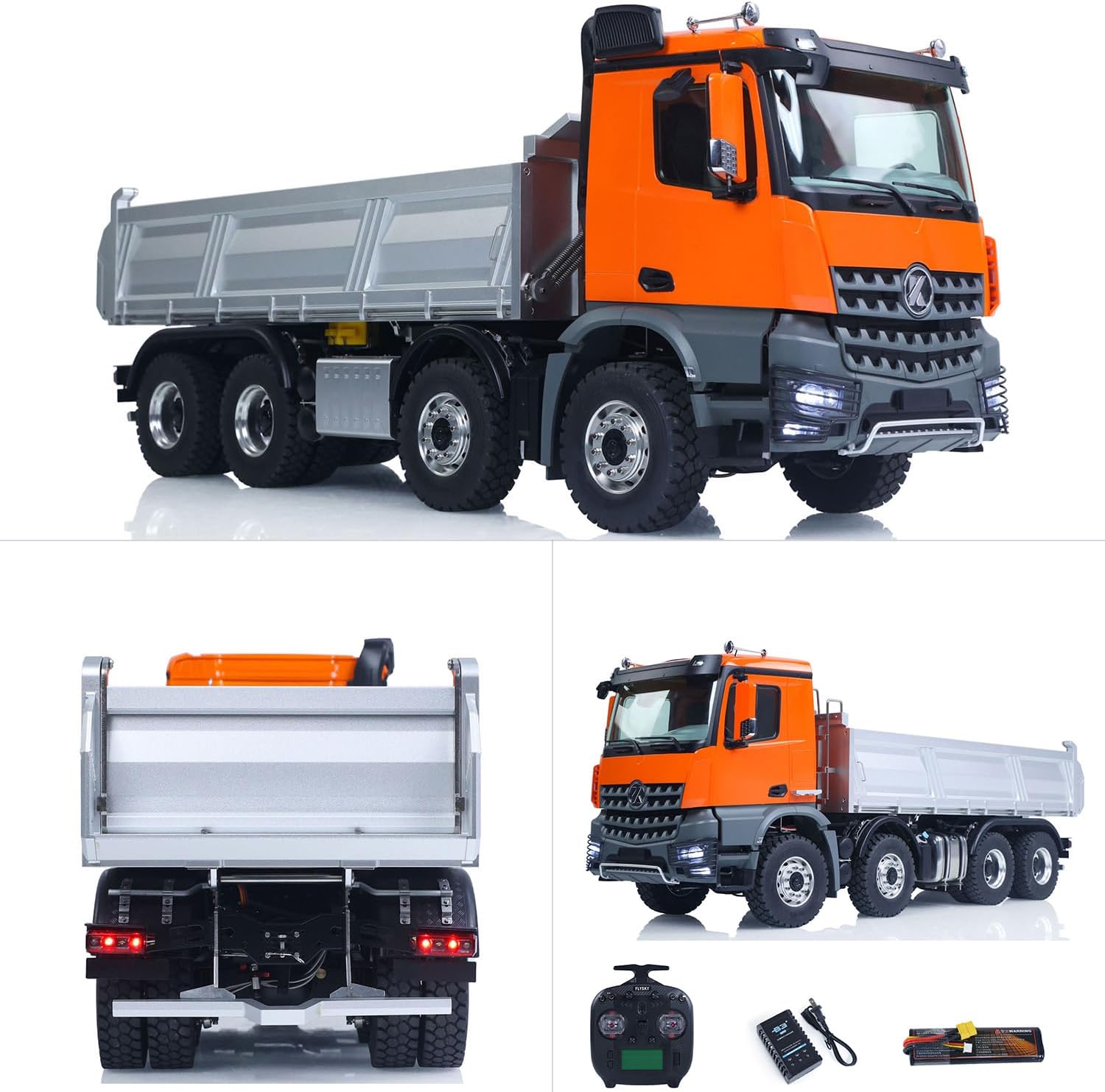 TOUCAN RC HOBBY 1/14 Kabolite K3367 8x8 Metal Hydraulic RC Tipper Remote Control Dump Truck Sonud Light 2Speed ModelST8 Radio Axle Lock for Adult