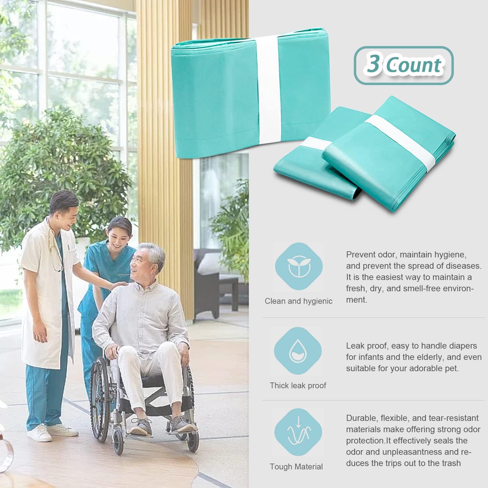Confezione da 6 fodere divisorie compatibili con Janibell Brand Akord, 280 Slim Model Adult Refills, Continuous Liner System Eliminates Waste