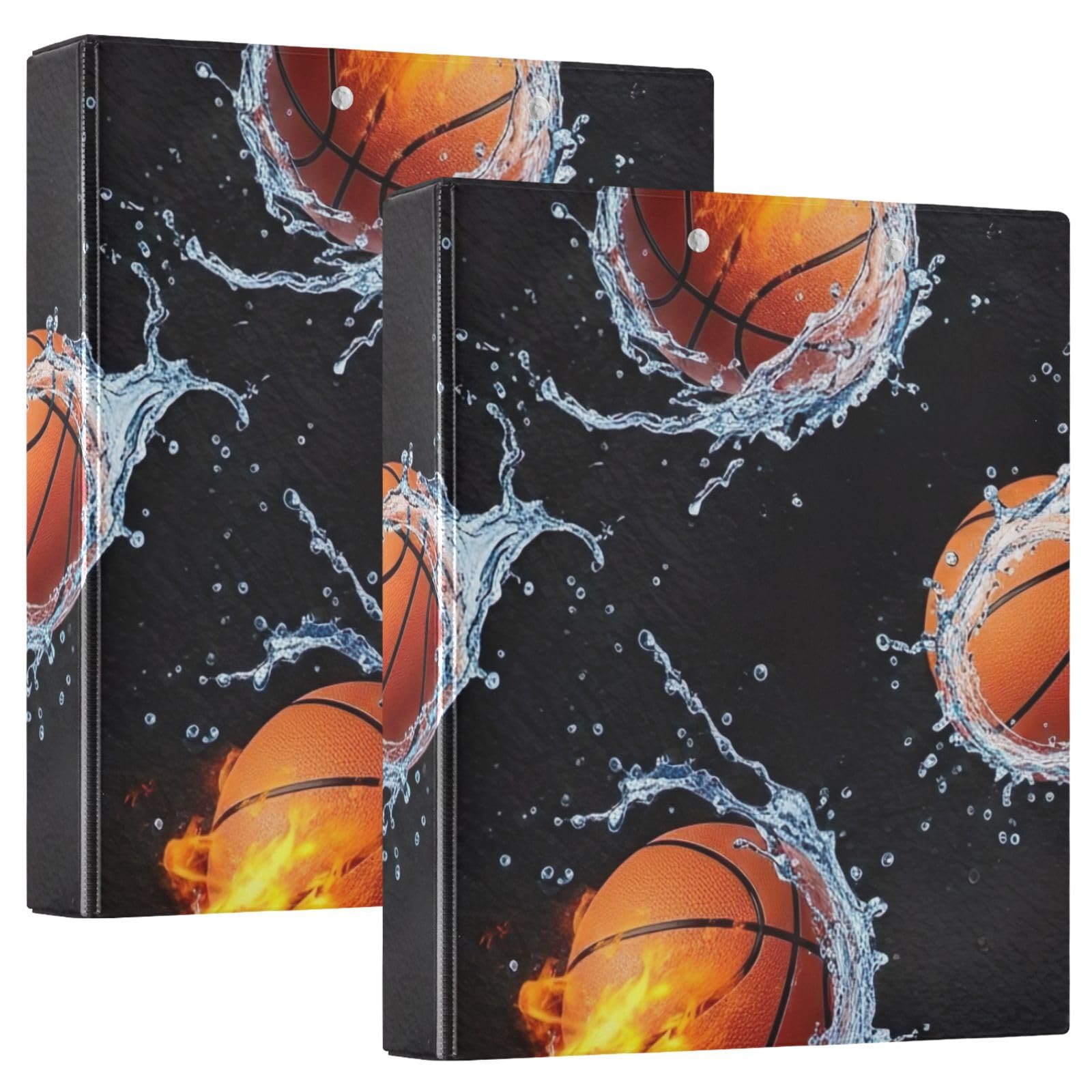 Raccoglitore a tre anelli stampato, raccoglitore ad anelli a D con tasche, raccoglitore decorativo per scuola, università o ufficio, colore nero