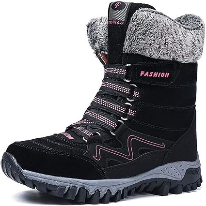 ZYSTMCQZ New Fashion Suede leer Vrouwen snowboots Winter Warm Pluche  laarzen for dames waterdichte laarsjes platte schoenen (Color : Black, Shoe  Size : 5.5) : Amazon.nl: Kleding, schoenen \u0026 sieraden