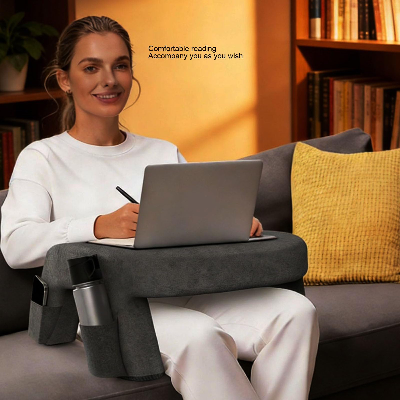 Almohada de Escritorio para Computadora Portátil, Escritorio Ergonómico Transpirable, Cómoda Almohada de Lectura para Cama con Funda Lavable Desmontable, Ideal para Trabajar, Jugar, sofá,
