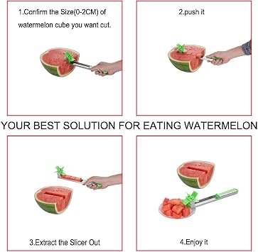 Watermelon Windmill Cutter Slicer, YIDADA Stainless Steel Shape Fruit Tools Quickly Cut Tool Kitchen Gadgets with Melon Scoop