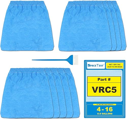 SpaceTent Paquete de 10 filtros de tela VRC5 para la mayoría de aspiradoras Vacmaster de 4 a 16 galones en húmedoseco.
