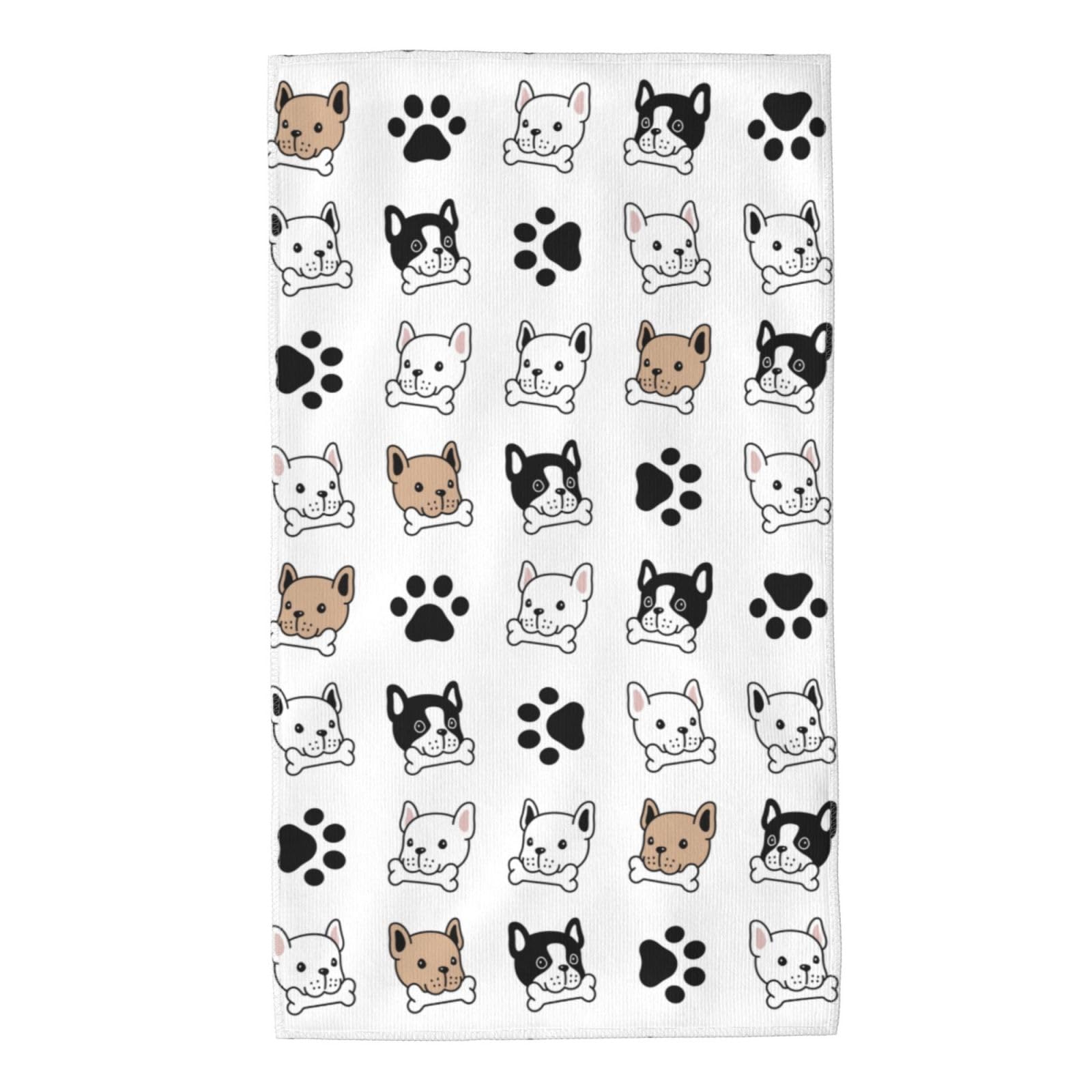 FJQWKLF Cartoon Puppy Face Super Soft Hand Towels 27.5x15.7inch Multi-Purpose Skin-Friendly Absorbent Thin Bathroom Towels