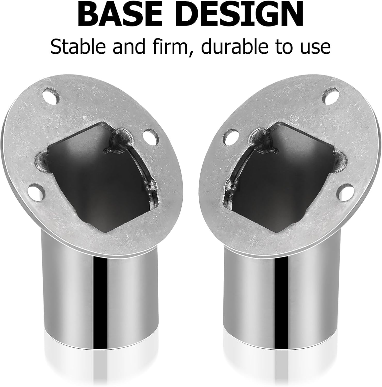 2Pcs Adjustable Socket Bracket Support Holder Stainless Closet Rod Flange