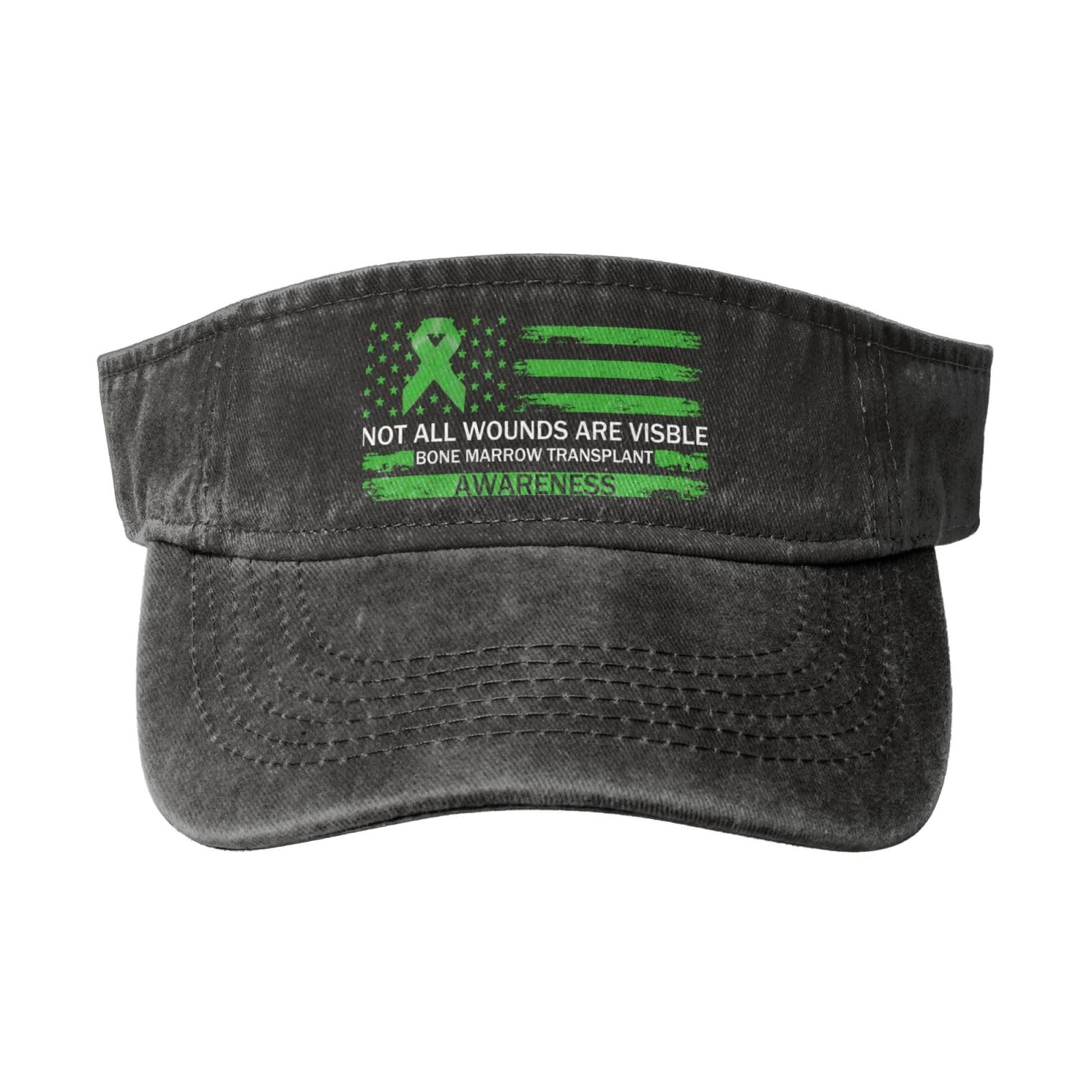 Sun Visor Hats Not All Wounds are Visible Bone Marrow Transplant Awareness Adjustable Ball Caps Empty Top Baseball Running Tennis for Men Women Outdoor Travel Beach Black
