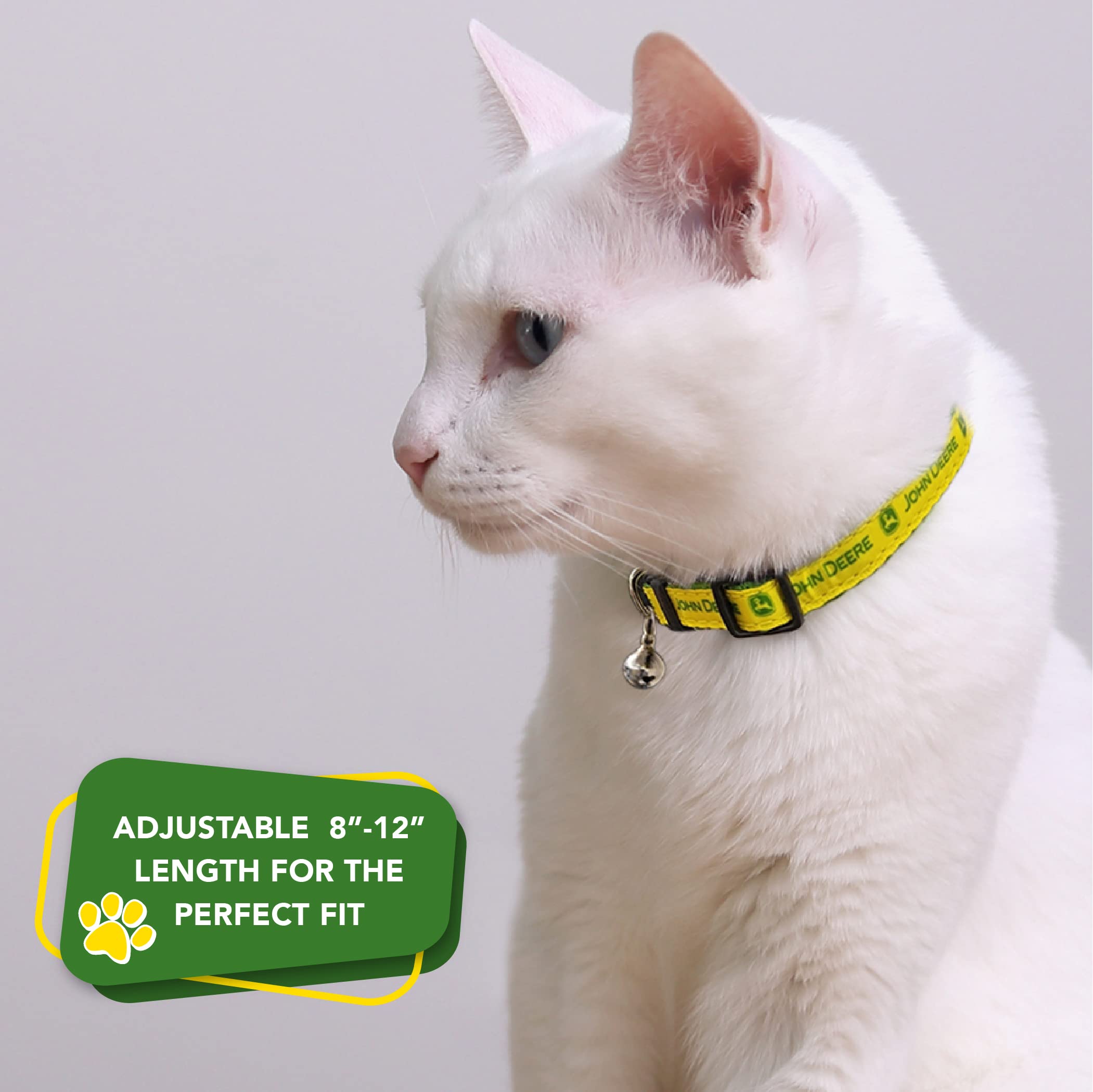 Pets First John Deere JOD-5034-DS Katzenhalsband aus Satin, glänzend und bunt, mit Glockenanhänger