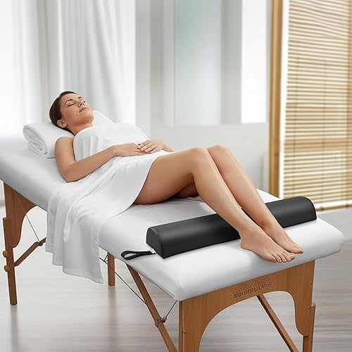 Miniatura 5 de Saloniture Cojín de almohada de mesa de masaje semicircular - 26 x 6 x 3 pulgadas - Negro