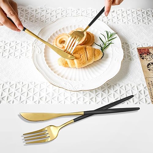 Miniatura 4 de Juego de cubiertos de 30 piezas de cubiertos de acero inoxidable de grado alimenticio para 6, tenedores y cucharas de acero inoxidable de grado