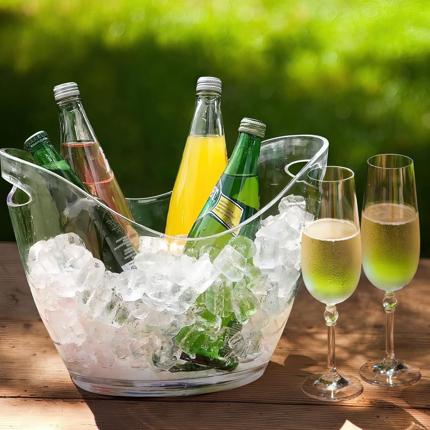 Lot de 4 seaux à glace de 4 l - Seau à champagne - Seau à glace - Seau à vin - Seau à champagne - Récipient de conservation pour fruits et légumes