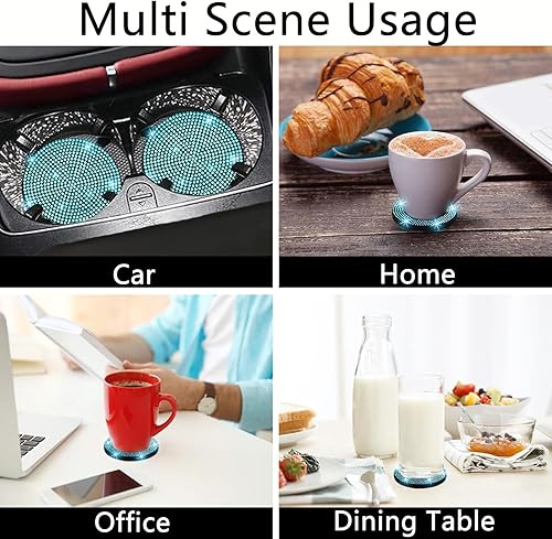 Miniatura 49 de 4 posavasos para auto, accesorios universales para el interior del auto para mujer, silicona antideslizante de 2.75 pulgadas, a prueba de golpes, a