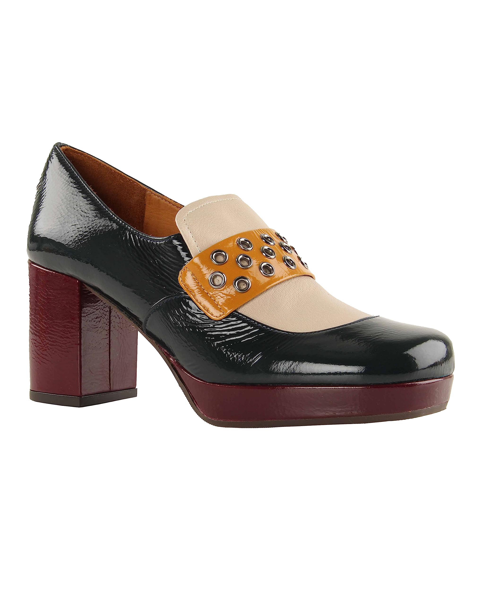 Chie MiharaWomen's Onga38 Moccasin, Dark Blue, Yellow, White, red, 5 UK